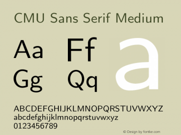 CMU Sans Serif Medium Version 0.4.2 Font Sample