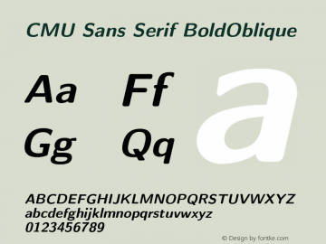 CMU Sans Serif BoldOblique Version 0.4.2 Font Sample