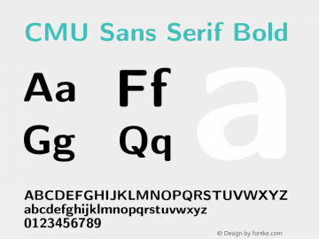 CMU Sans Serif Bold Version 0.6.0 Font Sample