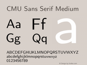 CMU Sans Serif Medium Version 0.6.1 Font Sample