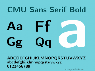 CMU Sans Serif Bold Version 0.6.1 Font Sample