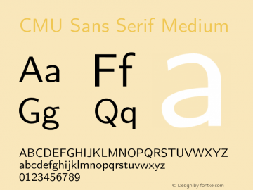 CMU Sans Serif Medium Version 0.6.2 Font Sample