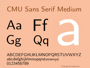 CMU Sans Serif Medium Version 0.6.3 Font Sample
