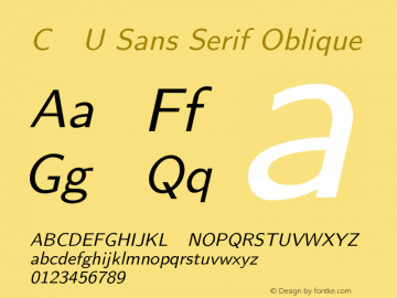 CMU Sans Serif Oblique Version 0.6.3 Font Sample