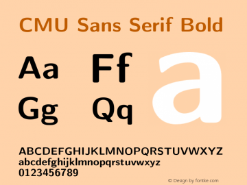 CMU Sans Serif Bold Version 0.6.3 Font Sample