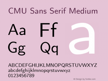 CMU Sans Serif Medium Version 0.7.0 Font Sample