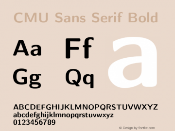 CMU Sans Serif Bold Version 0.7.0 Font Sample