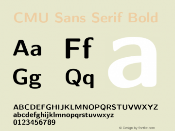 CMU Sans Serif Bold Version 0.7.0 Font Sample