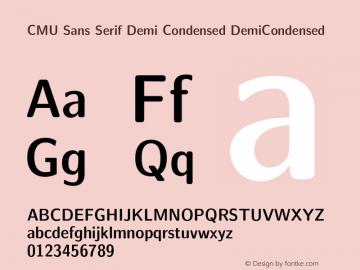 CMU Sans Serif Demi Condensed DemiCondensed Version 0.2.1 Font Sample