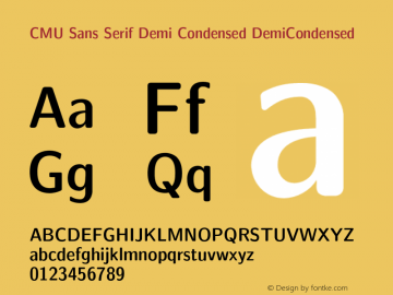CMU Sans Serif Demi Condensed DemiCondensed Version 0.4.1 Font Sample