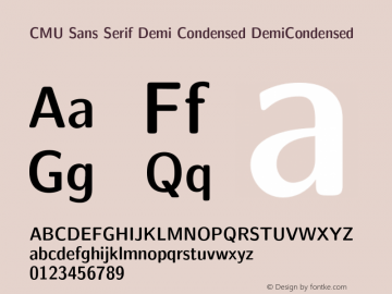 CMU Sans Serif Demi Condensed DemiCondensed Version 0.7.0图片样张