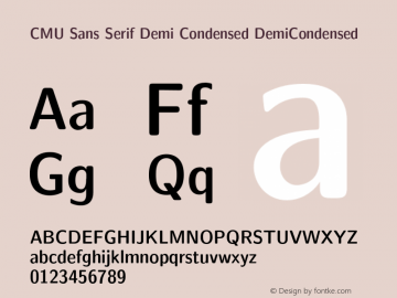 CMU Sans Serif Demi Condensed DemiCondensed Version 0.7.0 Font Sample