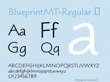 ☞Blueprint MT Regular Version 1.00;com.myfonts.mti.blueprint-mt.blueprint-mt.wfkit2.3MaX图片样张