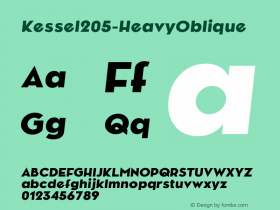 ☞Kessel205-HeavyOblique Version 4.000; ttfautohint (v1.5);com.myfonts.easy.talbot.kessel-205.heavy-oblique.wfkit2.version.4y71图片样张