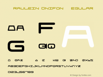 Fraulein Unifon Regular Version 1.0 Font Sample