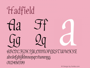 ☞Hadfield Version 1.00; 2006; ttfautohint (v1.5);com.myfonts.easy.itc.hadfield.hadfield.wfkit2.version.3Ltk图片样张