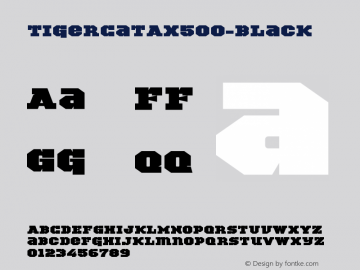 ☞TigerCat AX 500 Black Version 001.000; ttfautohint (v1.5);com.myfonts.easy.activesphere.tigercat.ax-500.wfkit2.version.4h8q图片样张