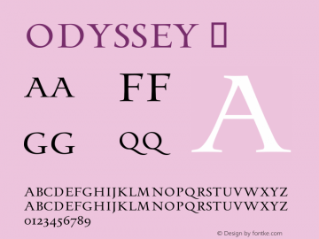 ☞Odyssey v2.1;com.myfonts.timrolands.odyssey.odyssey.wfkit2.3P1M图片样张