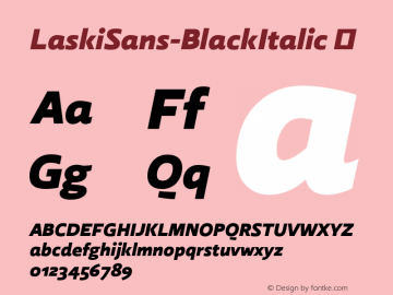 ☞LaskiSans-BlackItalic Version 1.000;com.myfonts.easy.re-type.laski-sans.black-italic.wfkit2.version.4yDP图片样张