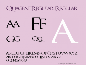 QuagentRegular Regular Version 1.00 September 9, 2015, initial release图片样张