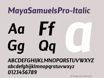 ☞MayaSamuelsPro-Italic Version 3.002;com.myfonts.samuelstype.maya-samuels-pro.italic.wfkit2.3AFJ图片样张