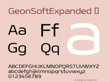 ☞Geon Soft Expanded Version 1.000;com.myfonts.easy.cretype.geon-soft.expanded-regular.wfkit2.version.4Q4r图片样张