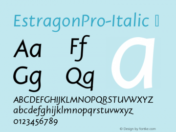 ☞EstragonPro-Italic 1.000;com.myfonts.easy.stabenfonts.estragon-pro.italic.wfkit2.version.3XnE图片样张