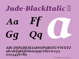 ☞Jude-BlackItalic 001.000;com.myfonts.easy.fw-alias.jude.black-italic.wfkit2.version.36q5图片样张