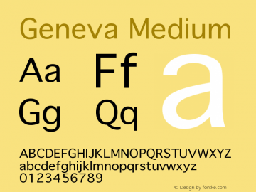 Geneva Medium Version 001.000 Font Sample