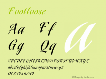 ☞Footloose Version 1.000;com.myfonts.easy.bagraphics.footloose.regular.wfkit2.version.4qcV图片样张