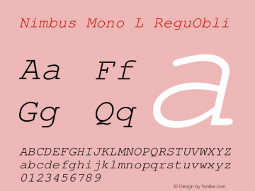 Nimbus Mono L ReguObli Version 1.05图片样张
