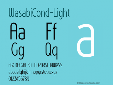 ☞WasabiCond-Light Version 1.000;com.myfonts.easy.positype.wasabi.cond-light.wfkit2.version.3rky图片样张