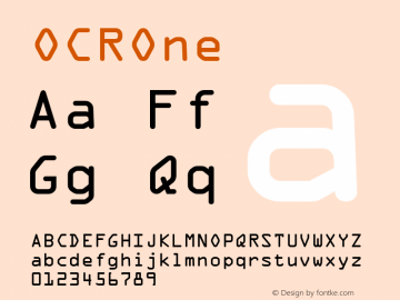 ☞OCR One Version 1.000;PS 001.001;hotconv 1.0.38;com.myfonts.easy.paratype.ocr-one.pt-ocr-one.wfkit2.version.3jAE图片样张