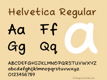 Helvetica Regular Version 0.00 March 19, 2014 Font Sample