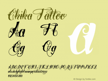 ☞ChikaTattoo Version 1.000; ttfautohint (v1.5);com.myfonts.easy.otto-maurer.chika-tattoo.regular.wfkit2.version.4pHK图片样张