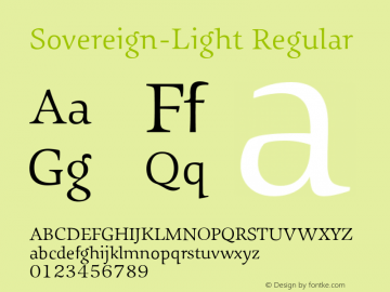 Sovereign-Light Regular 001.000 Font Sample