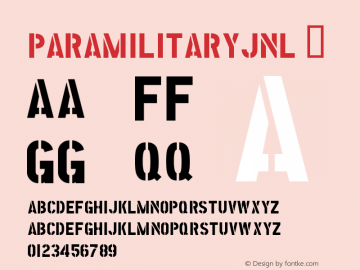 ☞Paramilitary JNL Version 1.001 - 2006 initial release; ttfautohint (v1.5);com.myfonts.easy.jnlevine.paramilitary.regular.wfkit2.version.44pq图片样张