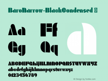 ☞BaroNarrow-BlackCondensed Version 1.001;com.myfonts.ourhousegraphics.baro.condensed.wfkit2.3UUo图片样张