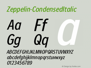 ☞Zeppelin22 Condensed Italic Version 001.000;com.myfonts.storm.zeppelin.22-ital.wfkit2.3Uzh图片样张