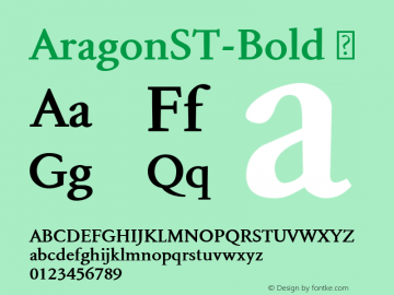 ☞AragonST-Bold Version 2.001;com.myfonts.easy.canadatype.aragon-st.bold.wfkit2.version.44bN图片样张