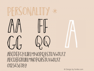 ☞Personality Version 1.000; ttfautohint (v1.5);com.myfonts.easy.pizzadude.personality.regular.wfkit2.version.4G7G图片样张