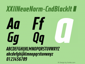 ☞XXII Neue Norm Cnd Black It Version 1.002;PS 001.002;hotconv 1.0.70;makeotf.lib2.5.58329; ttfautohint (v1.5);com.myfonts.easy.doubletwo.xxii-neue-norm.black-it.wfkit2.version.4SZX图片样张