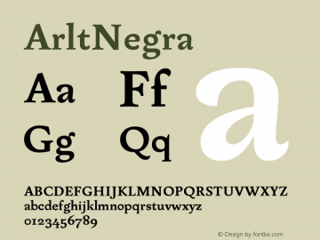 ☞ArltNegra Version 1.000 2007 initial release;com.myfonts.pampatype.arlt.negra.wfkit2.32rN图片样张