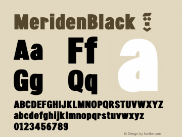 ☞MeridenBlack Version 1.109 2006;com.myfonts.aah-yes.meriden.black.wfkit2.2Yy5图片样张