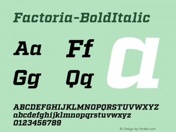 ☞Factoria Bold Italic Version 1.000;PS 001.000;hotconv 1.0.70;makeotf.lib2.5.58329;com.myfonts.easy.fort-foundry.factoria.bold-italic.wfkit2.version.4oRL图片样张