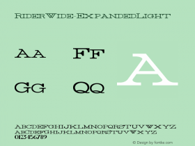 ☞Rider Wide Expanded Light Version 1.0 2011;com.myfonts.easy.mawns.rider.wide-exp-light.wfkit2.version.3yNJ图片样张
