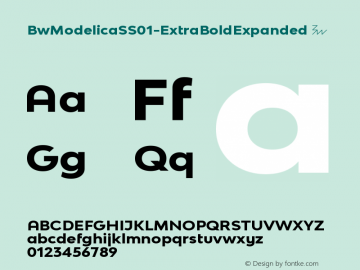 ☞Bw Modelica SS01 ExtraBold Expanded Version 2.000; ttfautohint (v1.5);com.myfonts.easy.branding-with-type.bw-modelica-expanded.ss01-extra-bold-expanded.wfkit2.version.4FVV图片样张