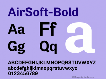 ☞AirSoft-Bold Version 001.000;com.myfonts.easy.positype.air-soft.bold.wfkit2.version.3Eut图片样张