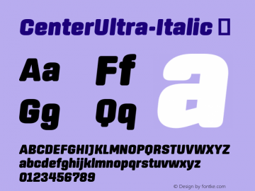 ☞CenterUltra-Italic Version 1.100;com.myfonts.easy.signal.center.ultra-italic.wfkit2.version.44Wu图片样张