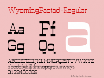 ☞WyomingPastad Regular Version 1.06 2011;com.myfonts.ingrimayne.wyomingpastad.wyoming-pastad.wfkit2.3AeG图片样张